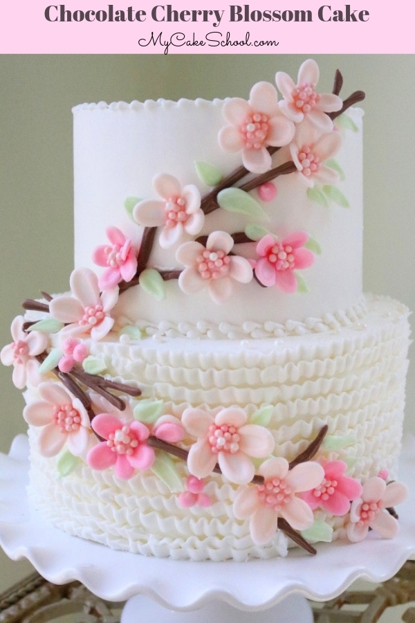 This beautiful cherry blossom cake is so simple to create with simple candy coating! 