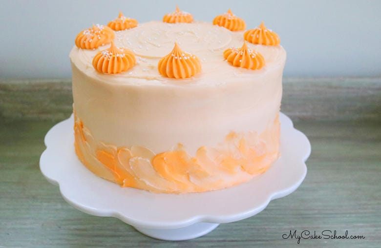 Delicious Lemon Orange Layer Cake with Lemon Cake Layers, Orange Curd, and Orange Cream Cheese Frosting