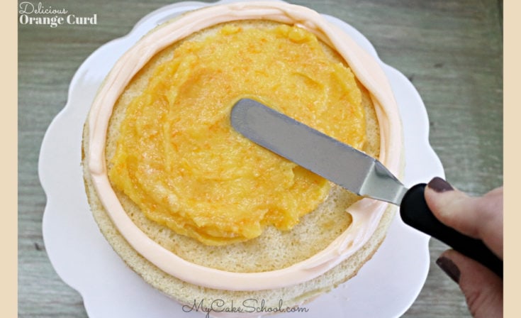 Spreading Cake Layer with Orange Curd Recipe