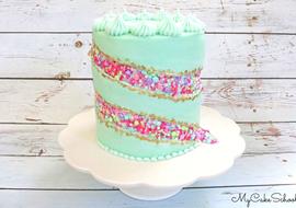 This Sprinkle Fault Line Cake design is a fun new cake trend! So colorful & unique, and surprisingly simple!