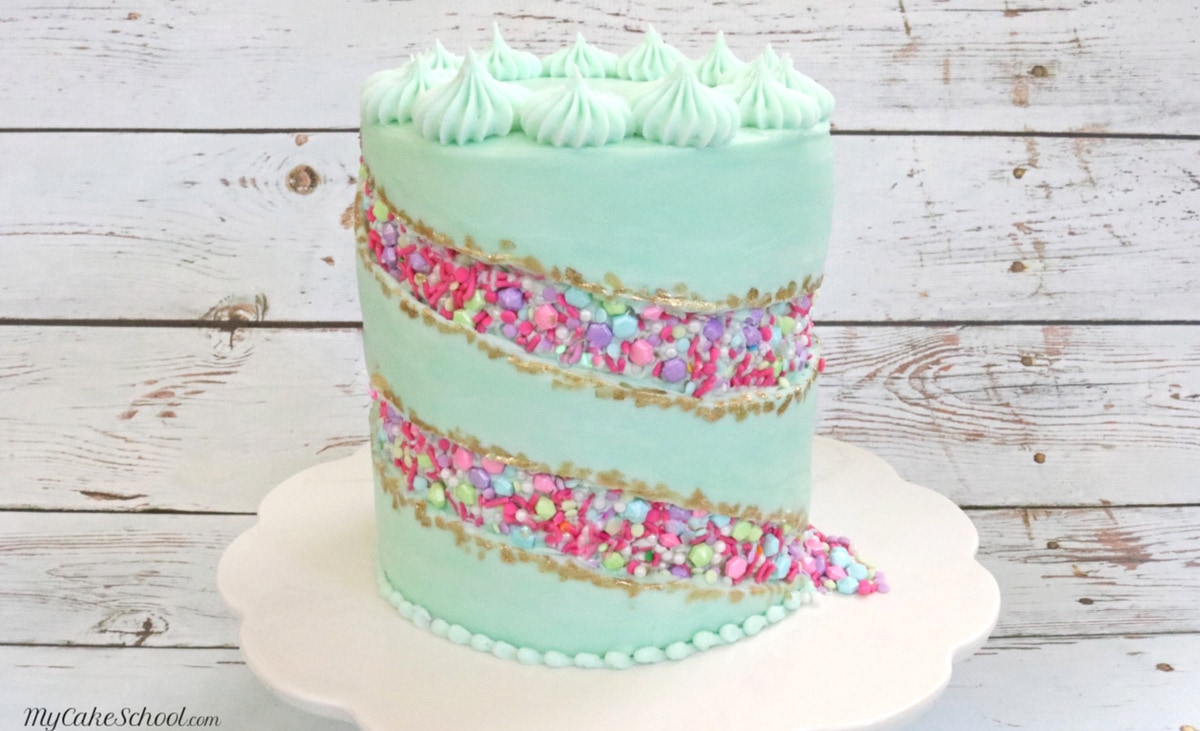 This Sprinkle Fault Line Cake Tutorial is so easy and fun! A great cake trend!