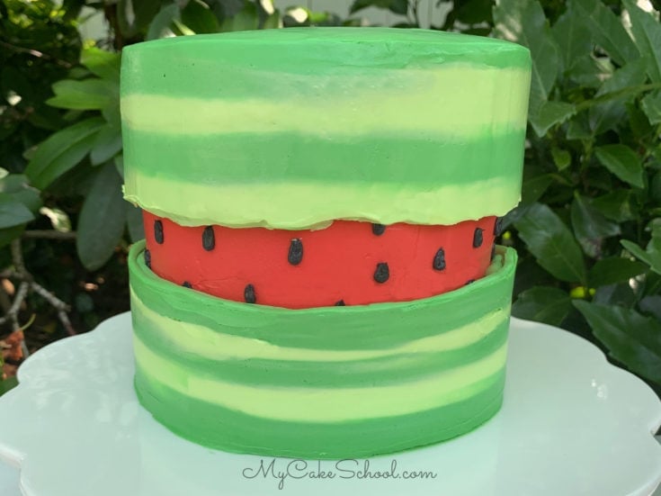 Watermelon Fault Line Cake- Free Cake Decorating Video Tutorial