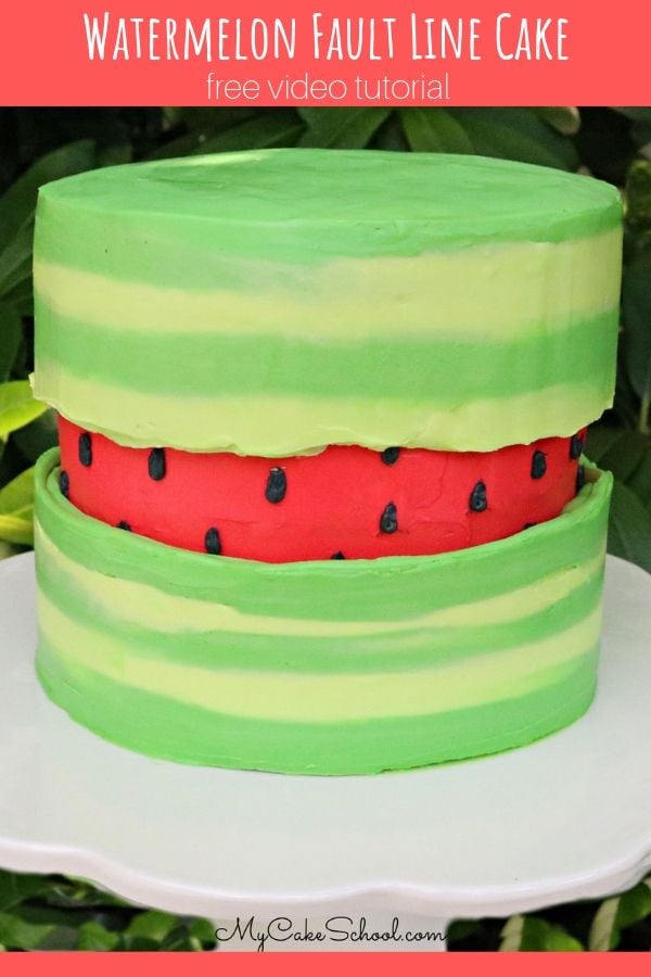 Watermelon Fault Line Cake- Free Video Tutorial