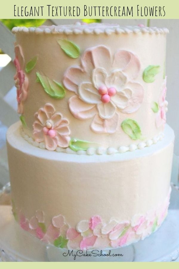 Elegant Textured Buttercream Flowers- This simple and impressive palette knife style of painting is so beautiful and unique!