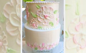 Textured Buttercream Flowers - A Spin on Palette Knife Painting