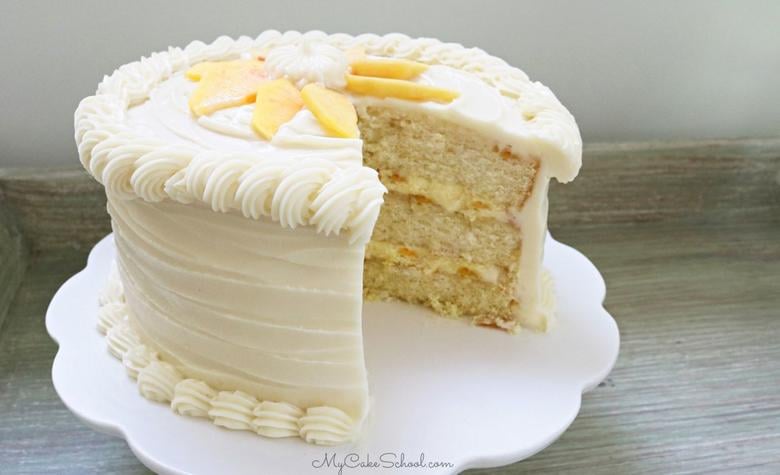 Moist Peaches and Cream Layer Cake Recipe