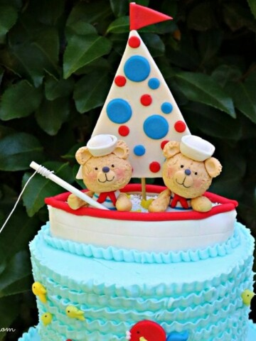 Sailboat and Teddy Bears Cake- Free Tutorial