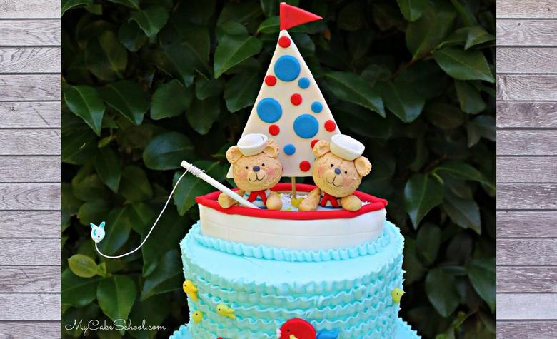 Sailboat and Teddy Bears Cake- Free Tutorial