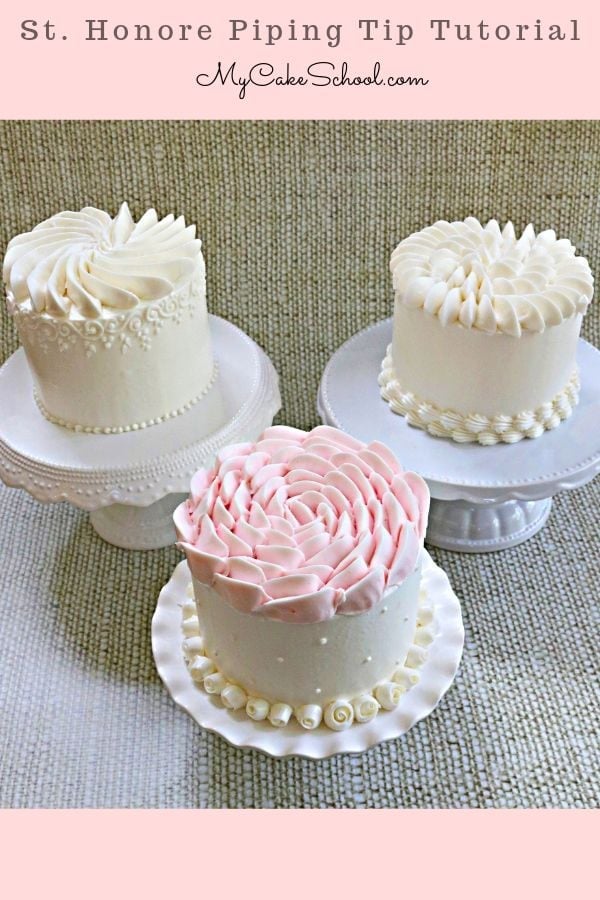 Learn how to decorate cakes with St. Honore Piping Tips! These elegant buttercream piping styles are simpler than they look to create! St. Honore Piping Tip- A Buttercream Piping Cake Tutorial