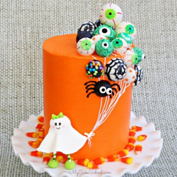 This ghost and balloons cake is so much fun for Halloween!