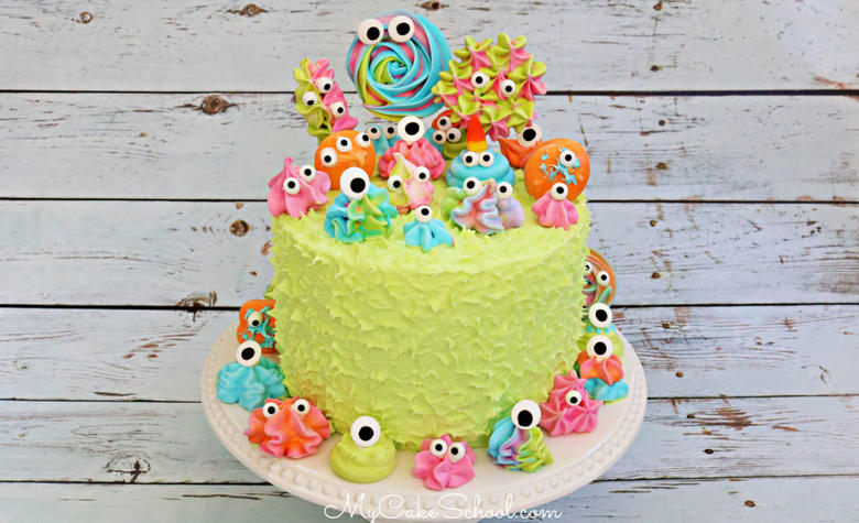 This Monster Meringues cake video tutorial is the cutest! So much fun for monster parties for kids or for Halloween!