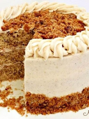 Delicious Pecan Spice Layer Cake! This scratch recipe is perfect for the holidays!