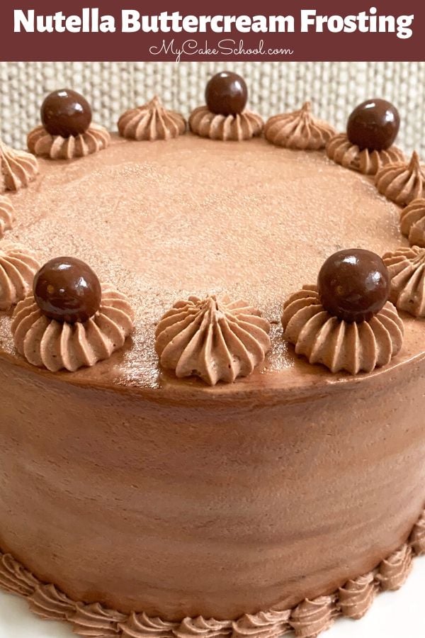 Easy Nutella Buttercream Frosting tastes amazing. Wonderful chocolate and hazelnut flavor, makes a great filling and frosting, and pipes perfectly!