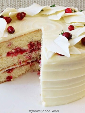 White Chocolate Cranberry Layer Cake