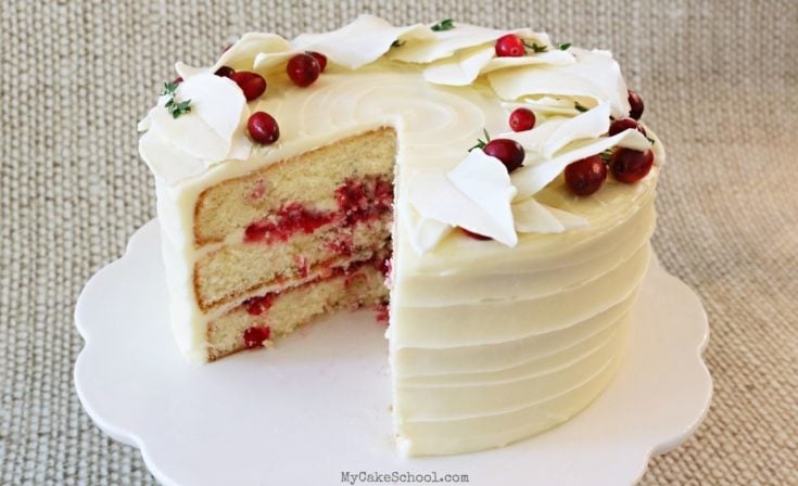 White Chocolate Cranberry Layer Cake