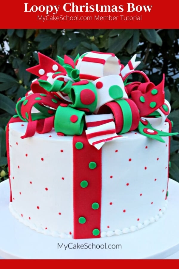 Loopy Christmas Bow Cake Tutorial by MyCakeSchool.com! Loopy Christmas Bow Cake Tutorial!