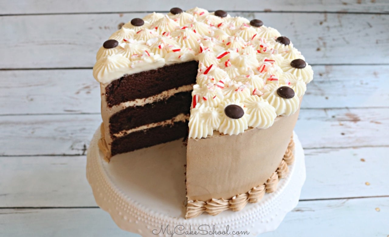 Peppermint Mocha Cake Recipe- This cake is so moist and delicious!