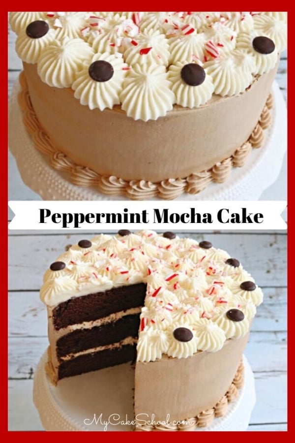 This Peppermint Mocha Cake Recipe is AMAZING! So moist, delicious, and with the perfect balance of chocolate, espresso, and peppermint! This Peppermint Mocha Cake Recipe is the BEST!
