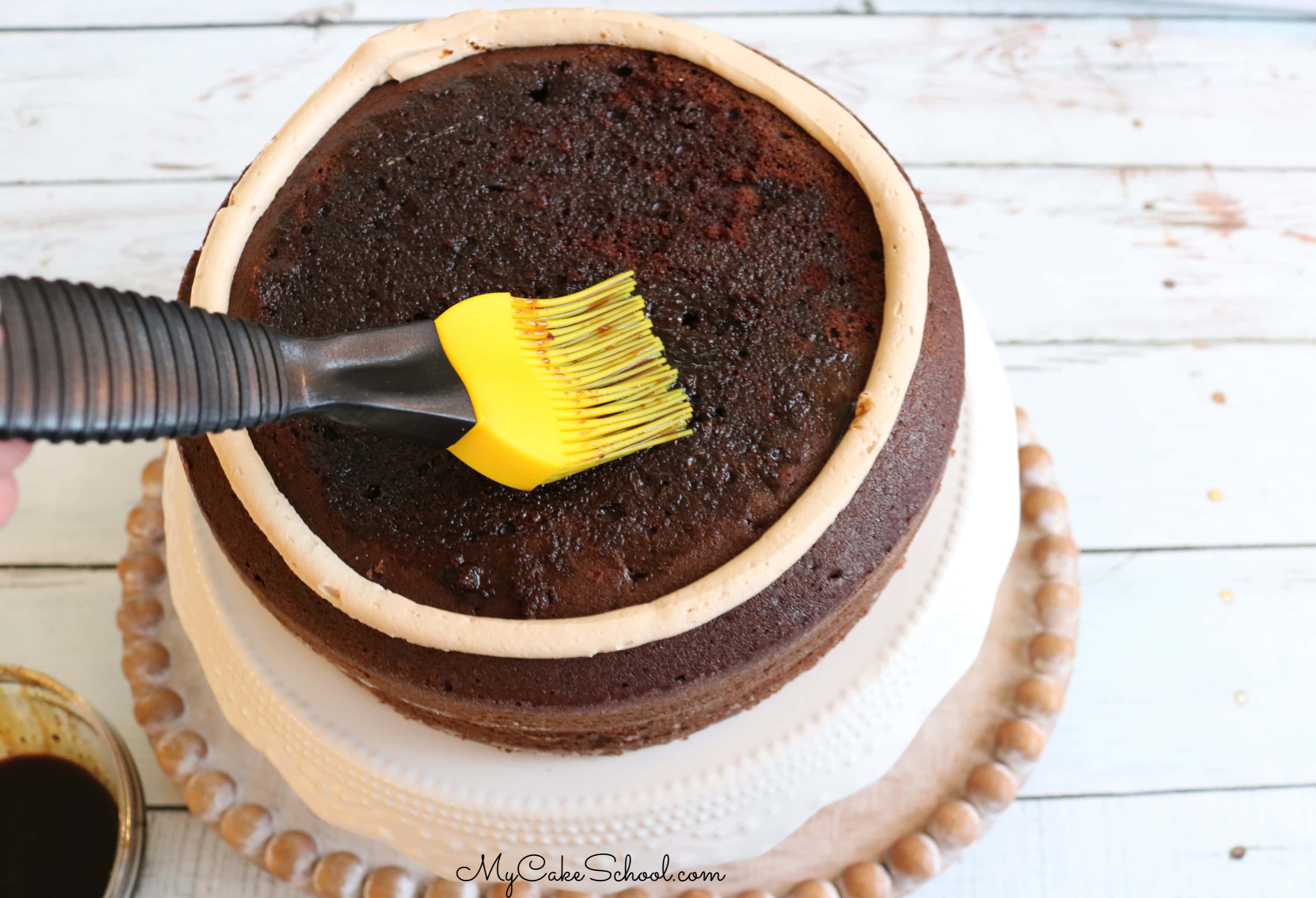 Peppermint Mocha Cake Recipe- This moist and flavorful cake is perfect for the holidays!