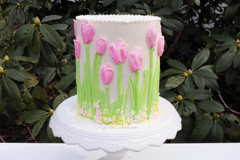 Buttercream Tulip Cake Decorating Video Tutorial