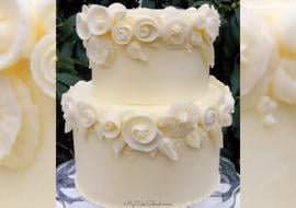 Elegant White Buttercream Flowers Cake Video Tutorial
