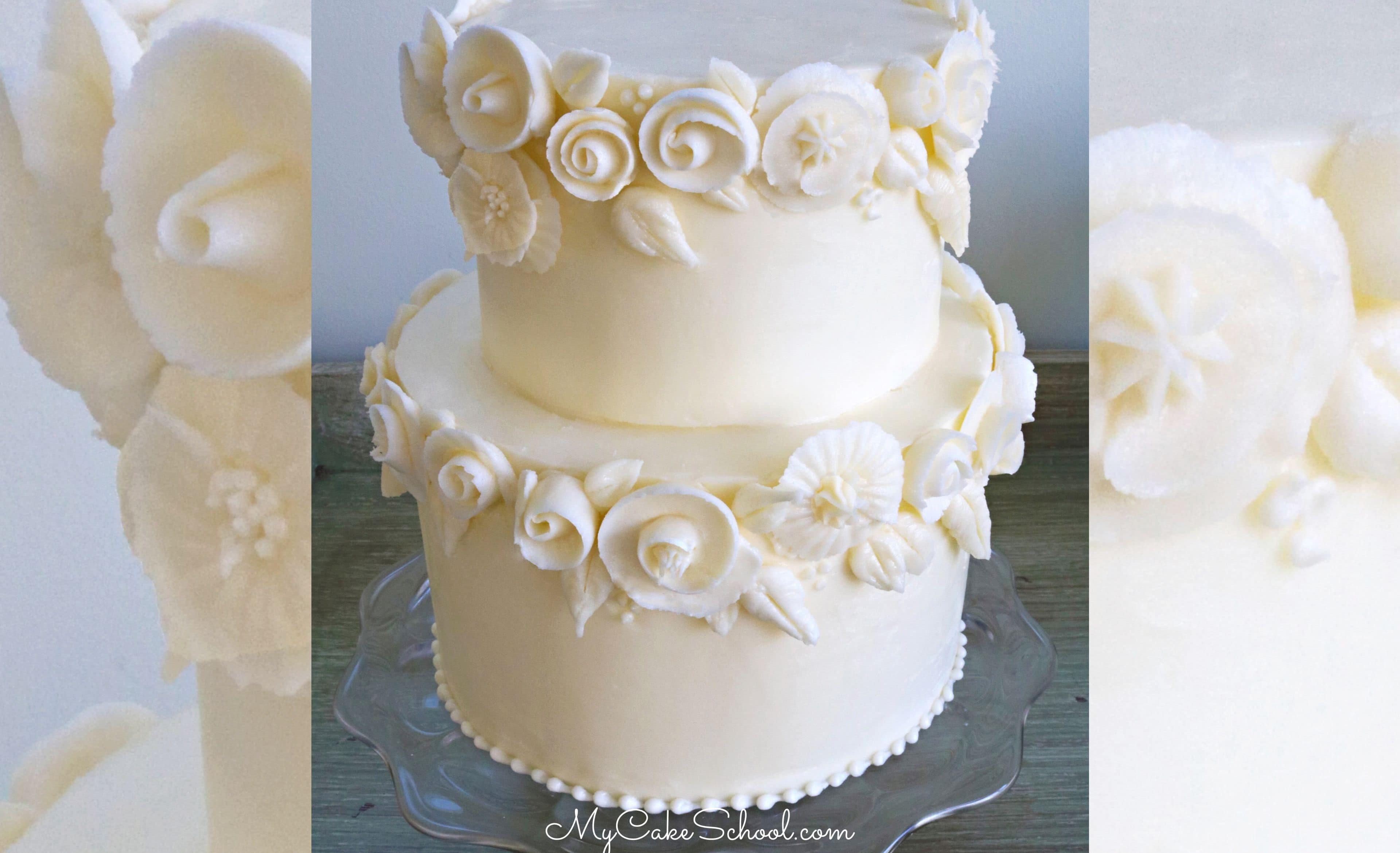 Elegant White Buttercream Flowers- A Cake Decorating Video Tutorial by MyCakeSchool.com!