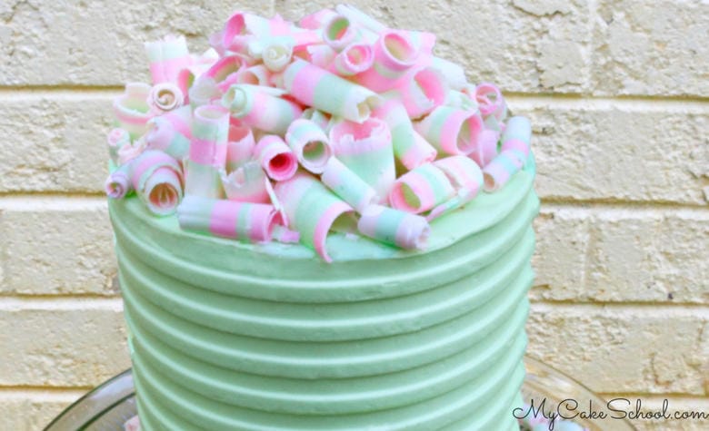 Learn how to make colorful striped chocolate curls!