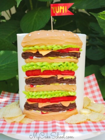 Easy Cheeseburger Cake Tutorial