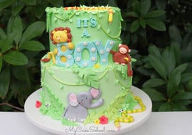 Cute Safari Baby Shower Cake Tutorial