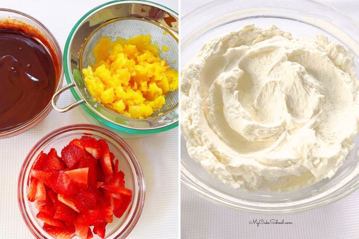 Banana Split Cake filling ingredients.