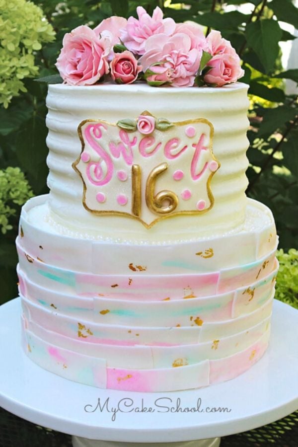 Sweet Sixteen Cake Tutorial by My Cake School