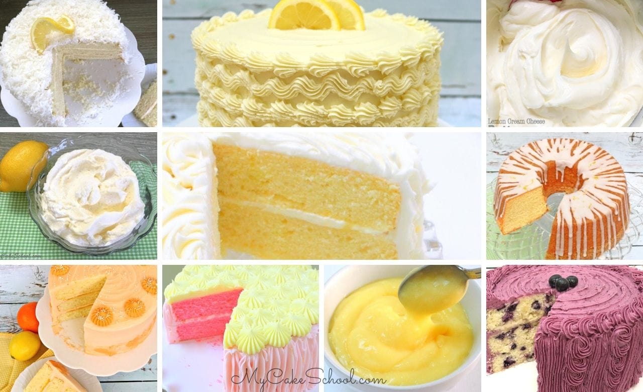 Collage of Favorite Lemon Cakes & Frostings!