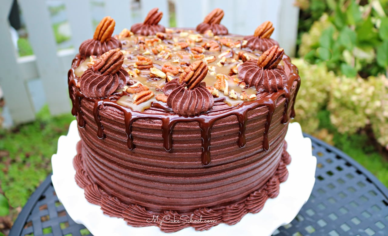 Chocolate Turtle Cake Recipe- SO decadent and delicious!