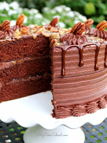 This Chocolate Turtle Cake Recipe is the BEST! So decadent and delicious!