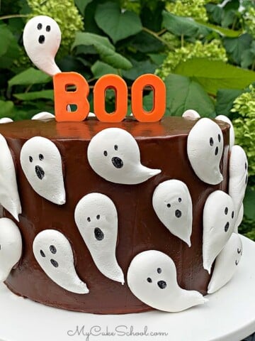 Meringue Ghosts Cake- A Free Cake Decorating Tutorial