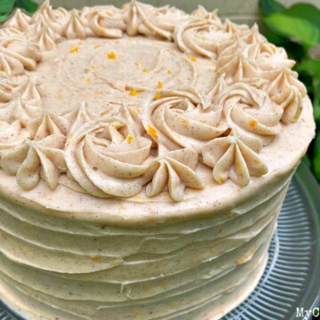 Orange Spice Layer Cake- This Doctored Cake recipe has so much flavor! It is the perfect fall cake!