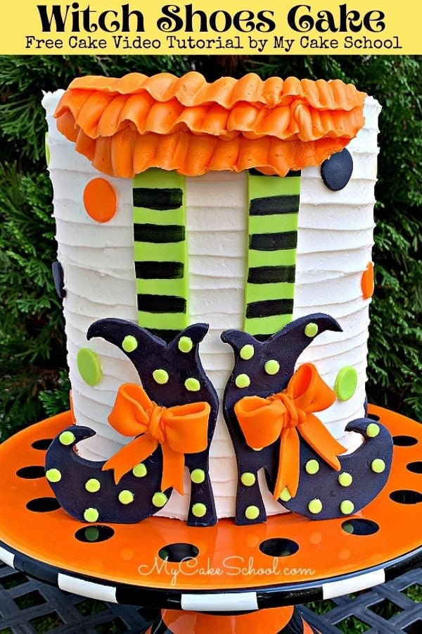 Witch Shoes Cake- A Free Cake Video Tutorial! This fun cake is perfect for Halloween parties!