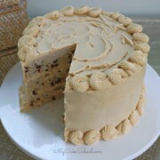 Moist, Delicious Banana Chocolate Chip Cake with Peanut Butter Frosting