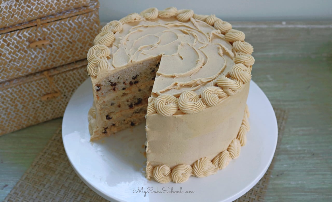 Moist, Delicious Banana Chocolate Chip Cake with Peanut Butter Frosting