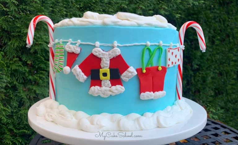 Santa's Clothesline Cake- A Cake Decorating Video Tutorial