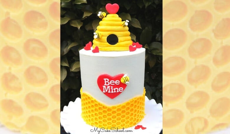 This Valentine's Day Beehive Cake Tutorial is so cute and fun to make!