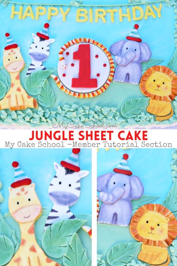 Jungle Sheet Cake with Zebra Stripes Inside