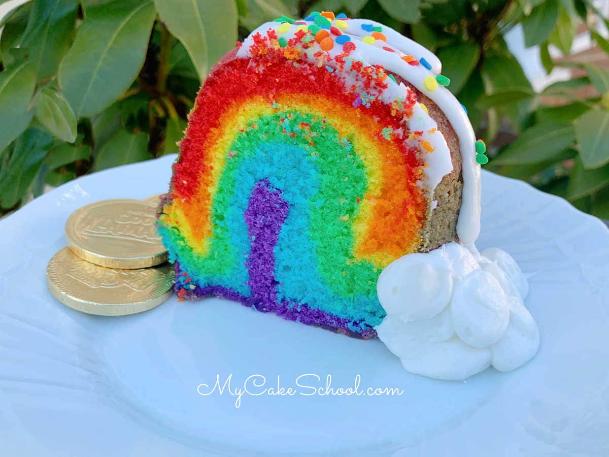 Rainbow Pound Cake - So cute, easy, and delicious!