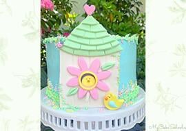 Sweet Birdhouse Cake