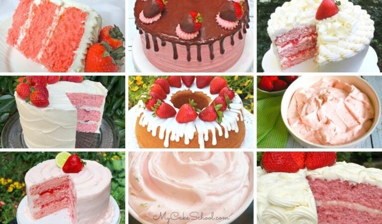 Strawberry Cakes, Frostings, and Fillings