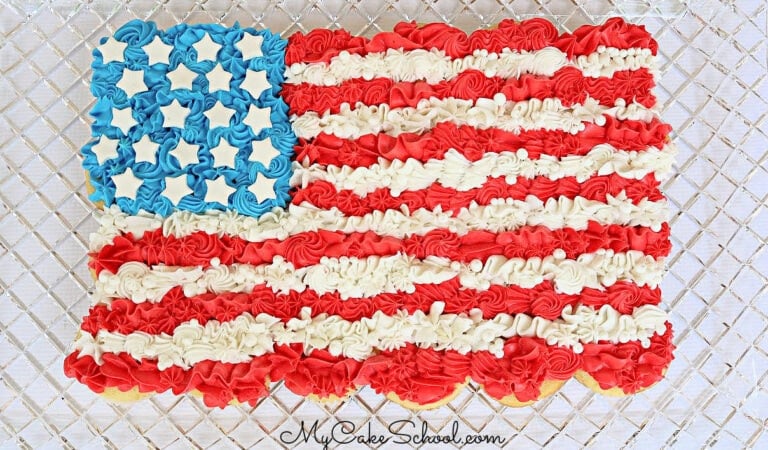 Easy Flag Cupcake Cake- A Free Cake Tutorial