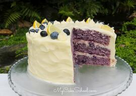 Blueberry Cake with Lemon Cream Cheese Frosting