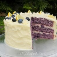 Blueberry Cake with Lemon Frosting