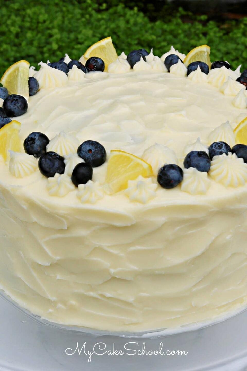 Blueberry Cake with Lemon Cream Cheese Frosting My Cake School