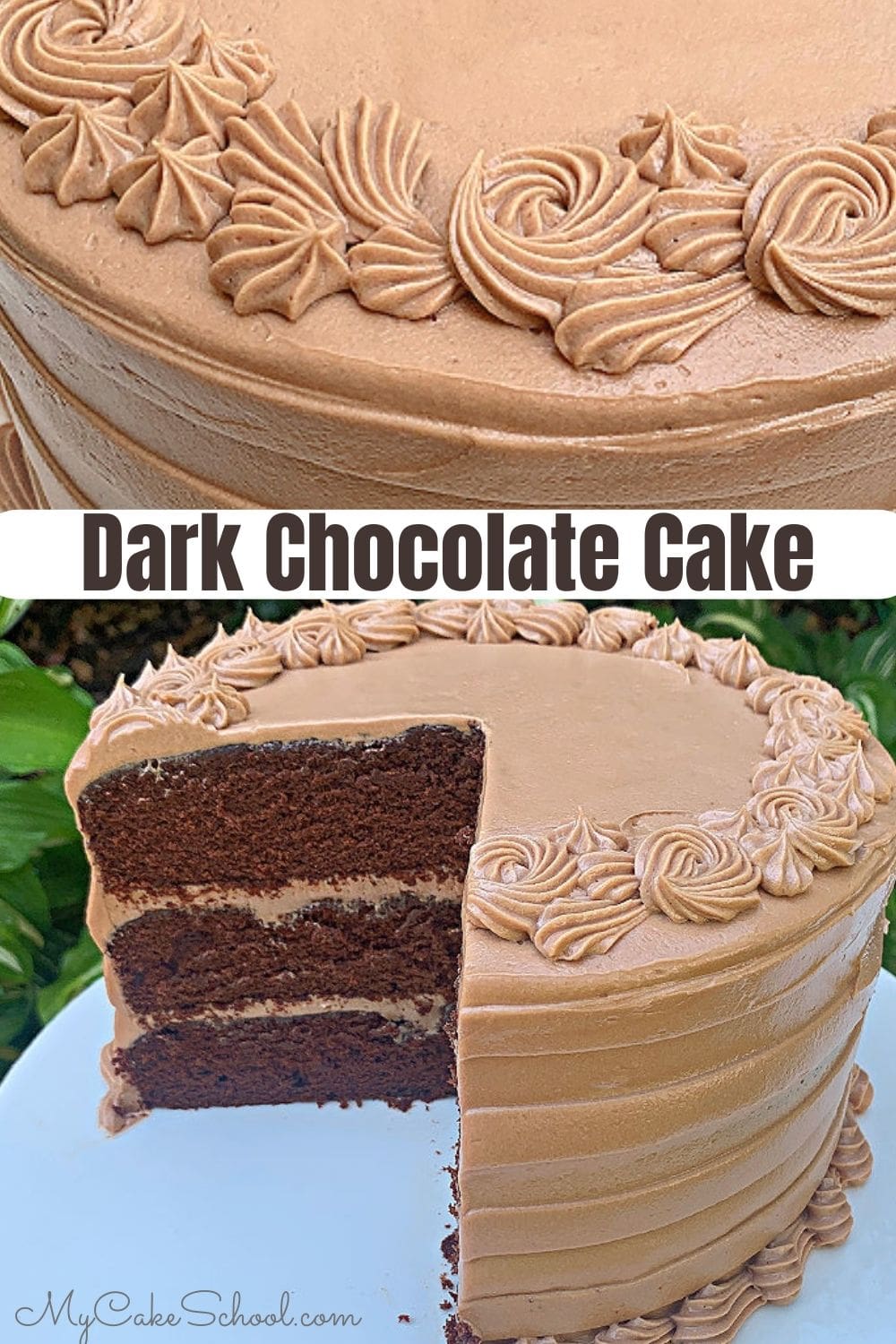 Moist and decadent Dark Chocolate Cake with Chocolate Cream Cheese Buttercream